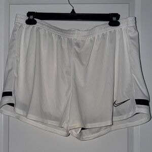 Nike Women's White and Black Athletic Shorts